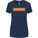 Coffee Periodic Table Chemistry Geek Funny Womens Wider Cut T-Shirt Navy Blue