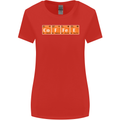 Coffee Periodic Table Chemistry Geek Funny Womens Wider Cut T-Shirt Red