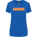 Coffee Periodic Table Chemistry Geek Funny Womens Wider Cut T-Shirt Royal Blue
