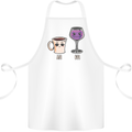 Coffee am Wine pm Funny Alcohol Prosecco Cotton Apron 100% Organic White