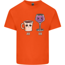 Coffee am Wine pm Funny Alcohol Prosecco Kids T-Shirt Childrens Orange