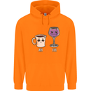 Coffee am Wine pm Funny Alcohol Prosecco Mens 80% Cotton Hoodie Orange