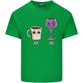 Coffee am Wine pm Funny Alcohol Prosecco Mens Cotton T-Shirt Tee Top Irish Green