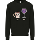 Coffee am Wine pm Funny Alcohol Prosecco Mens Sweatshirt Jumper Black