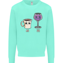 Coffee am Wine pm Funny Alcohol Prosecco Mens Sweatshirt Jumper Peppermint