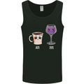 Coffee am Wine pm Funny Alcohol Prosecco Mens Vest Tank Top Black