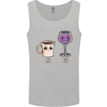 Coffee am Wine pm Funny Alcohol Prosecco Mens Vest Tank Top Sports Grey