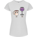 Coffee am Wine pm Funny Alcohol Prosecco Womens Petite Cut T-Shirt White