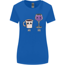 Coffee am Wine pm Funny Alcohol Prosecco Womens Wider Cut T-Shirt Royal Blue