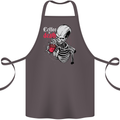 Coffee or Death Skull Cotton Apron 100% Organic Dark Grey