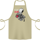 Coffee or Death Skull Cotton Apron 100% Organic Khaki