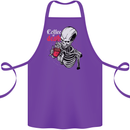 Coffee or Death Skull Cotton Apron 100% Organic Purple