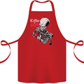 Coffee or Death Skull Cotton Apron 100% Organic Red