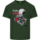 Coffee or Death Skull Mens Cotton T-Shirt Tee Top Forest Green