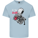 Coffee or Death Skull Mens Cotton T-Shirt Tee Top Light Blue