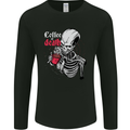 Coffee or Death Skull Mens Long Sleeve T-Shirt Black