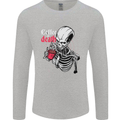 Coffee or Death Skull Mens Long Sleeve T-Shirt Sports Grey