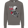 Coffee or Death Skull Mens Sweatshirt Jumper Charcoal