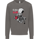 Coffee or Death Skull Mens Sweatshirt Jumper Charcoal