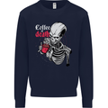 Coffee or Death Skull Mens Sweatshirt Jumper Navy Blue