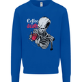 Coffee or Death Skull Mens Sweatshirt Jumper Royal Blue