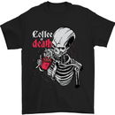 Coffee or Death Skull Mens T-Shirt Cotton Gildan Black