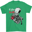 Coffee or Death Skull Mens T-Shirt Cotton Gildan Irish Green