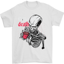 Coffee or Death Skull Mens T-Shirt Cotton Gildan White