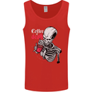 Coffee or Death Skull Mens Vest Tank Top Red
