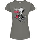 Coffee or Death Skull Womens Petite Cut T-Shirt Charcoal
