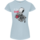 Coffee or Death Skull Womens Petite Cut T-Shirt Light Blue