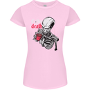 Coffee or Death Skull Womens Petite Cut T-Shirt Light Pink