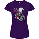 Coffee or Death Skull Womens Petite Cut T-Shirt Purple