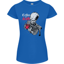 Coffee or Death Skull Womens Petite Cut T-Shirt Royal Blue