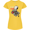 Coffee or Death Skull Womens Petite Cut T-Shirt Yellow