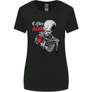 Coffee or Death Skull Womens Wider Cut T-Shirt Black