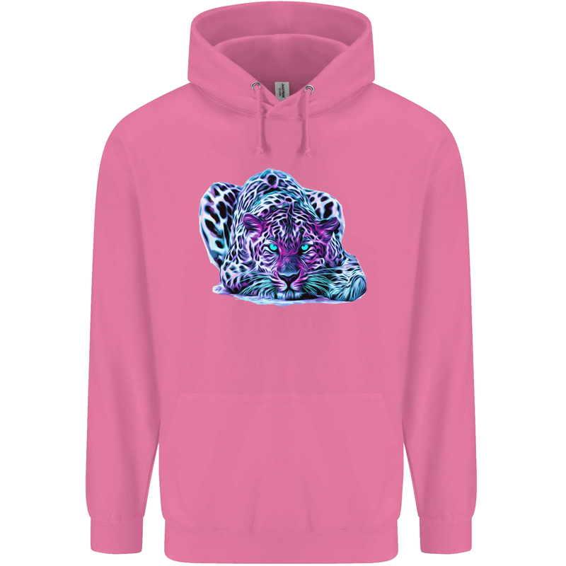 Cololurful Leopard Wild Cat Panther Childrens Kids Hoodie Azalea