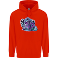 Cololurful Leopard Wild Cat Panther Childrens Kids Hoodie Bright Red