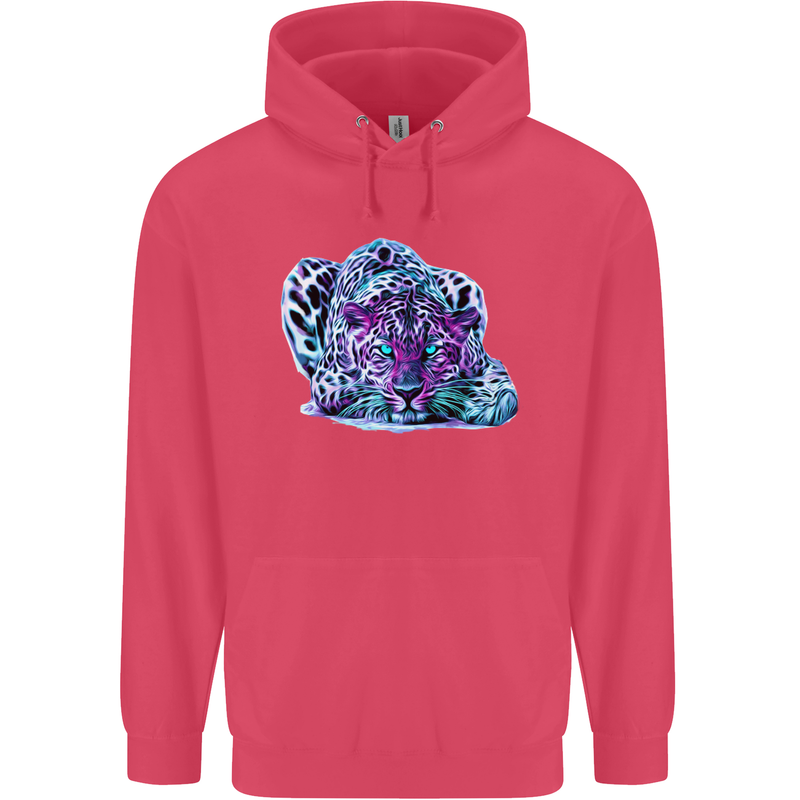 Cololurful Leopard Wild Cat Panther Childrens Kids Hoodie Heliconia