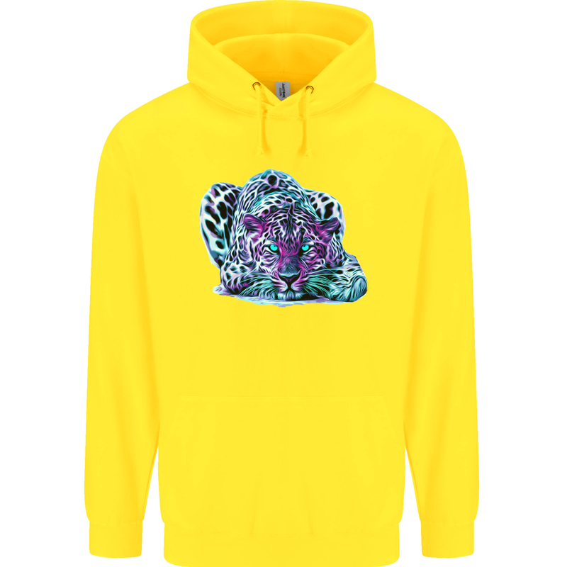 Cololurful Leopard Wild Cat Panther Childrens Kids Hoodie Yellow