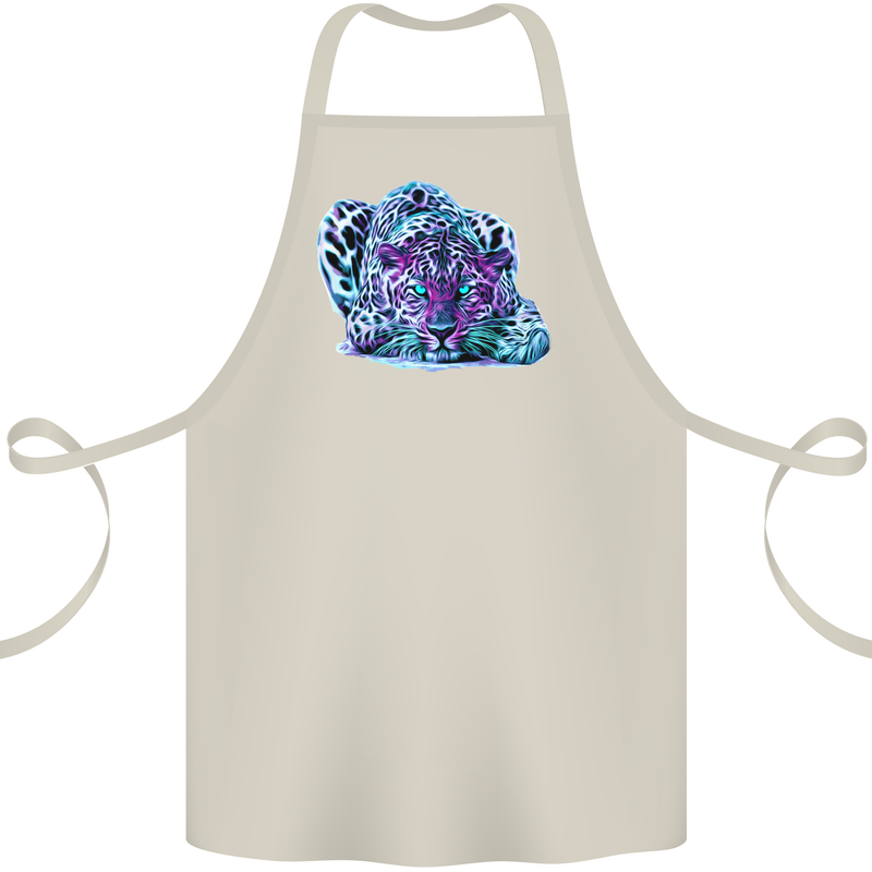 Cololurful Leopard Wild Cat Panther Cotton Apron 100% Organic Natural