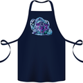 Cololurful Leopard Wild Cat Panther Cotton Apron 100% Organic Navy Blue