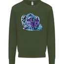 Cololurful Leopard Wild Cat Panther Kids Sweatshirt Jumper Forest Green