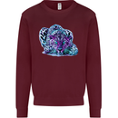 Cololurful Leopard Wild Cat Panther Kids Sweatshirt Jumper Maroon
