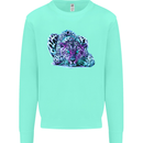 Cololurful Leopard Wild Cat Panther Kids Sweatshirt Jumper Peppermint