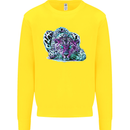 Cololurful Leopard Wild Cat Panther Kids Sweatshirt Jumper Yellow