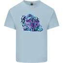 Cololurful Leopard Wild Cat Panther Kids T-Shirt Childrens Light Blue