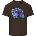 Cololurful Leopard Wild Cat Panther Mens Cotton T-Shirt Tee Top Dark Chocolate