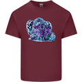 Cololurful Leopard Wild Cat Panther Mens Cotton T-Shirt Tee Top Maroon