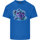 Cololurful Leopard Wild Cat Panther Mens Cotton T-Shirt Tee Top Royal Blue